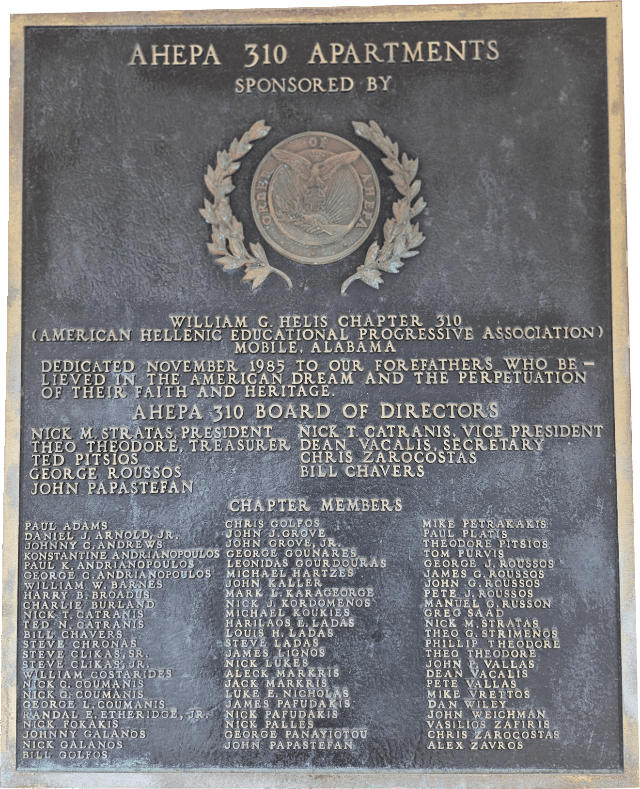 AHEPA Plaque Finished